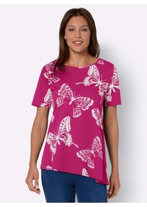 Classic Basics Damen Kurzarmshirt "Kurzarm-Shirt", pink, Gr. 40, gemustert, 100% Baumwolle, Shirts