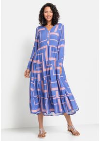 Lascana Damen Maxikleid, bunt, modisch, Gr. 34, bedruckt, Web, Obermaterial: 100% Viskose, Kleider, mit grafischem Druck