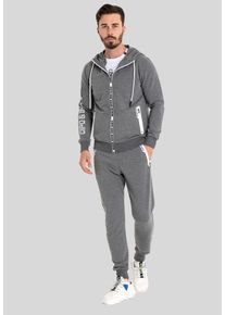 Cipo & Baxx CIPO & BAXX Herren Trainingsanzug "HOMEWEAR", grau, Gr. M, bedruckt, 80% Baumwolle;15% Polyester;5% Elasthan, Sportanzüge, mit Allover-Musterung