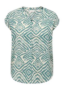 Only CARMAKOMA Damen Kurzarmbluse "CARSHILLA SL SHIRT AOP VIS BS"abyss aop:tribe, modisch, Gr. 44, bedruckt, Web, Obermaterial: 100% Viskose, Blusen