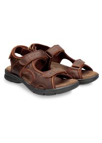 Panama Jack Herren Sandale "Salton", Gr. 43, braun, Nappaleder, vintage, casual, Schuhe, Sommerschuh, Klettschuh, Outdoorsandale mit weicher