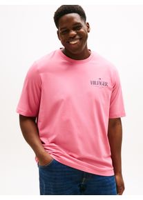 Tommy Hilfiger Big & Tall Herren T-Shirt "BT-HILFIGER STACK TEE-B"vintage rosy, casual, Gr. 5XL, TOMMY HILFIGER BIG & TALL, unifarben, Single Jersey, Obermaterial: 100%