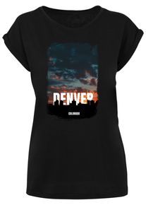 Merchcode Herren T-Shirt "Merchcode Damen Ladies Denver Extended Shoulder Tee", schwarz, casual, Gr. L, bedruckt, 100% Baumwolle, Shirts