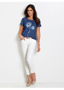 Inspirationen Damen Print-Shirt "Shirt", blau, Gr. 40, bedruckt, gemustert, unifarben, mehrfarbig, 100% Baumwolle, Shirts