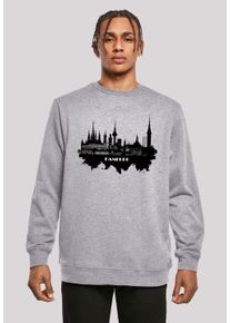 F4NT4STIC Herren Kapuzenpullover "Cities Collection - Hamburg skyline", grau, casual, Gr. M, Obermaterial: 50% Baumwolle, 50% Polyester, Pullover,