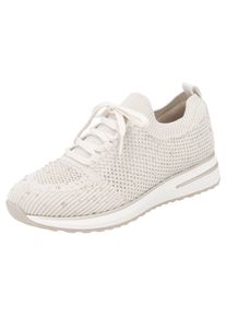 Remonte Damen Slip-On Sneaker, Gr. 42, beige, Textil, sportlich, Schuhe, Freizeitschuh, Halbschuh, Slipper mit kleinen Strass-Steinchen
