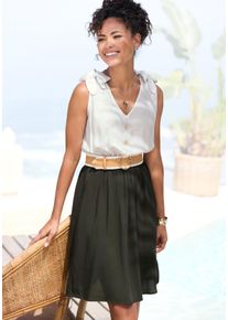 Lascana Damen Sommerkleid, bunt, modisch, Gr. 42, mehrfarbig, Web, Obermaterial: 100% Viskose, Kleider, mit Schleifen, Strandkleid, casual