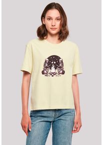 F4NT4STIC Damen T-Shirt "Skelette Lagerfeuer Marshmallow", gelb, casual, Gr. XL, Obermaterial: 100% Baumwolle, Shirts, Premium Qualität