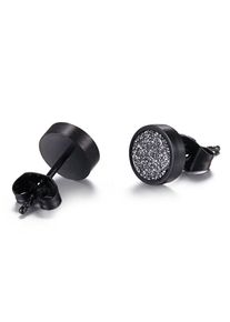 Kingka Damen Paar Ohrstecker "SE3101BGY", Edelstahl, schwarz, Edelstahl, Ohrringe