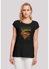 F4NT4STIC Damen T-Shirt "DC Comics Superman Shield", schwarz, casual, Gr. S, Obermaterial: 100% Baumwolle, Shirts, Damen,Premium