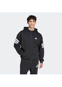 Herren Kapuzensweatshirt "M FI 3S FZ", schwarz, sportlich, Gr. S, adidas Sportswear, Obermaterial: 67% Polyester, 33% Baumwolle, Sweatshirts