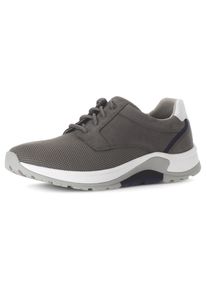 Herren Keilsneaker, Gabor Rollingsoft, Gr. 12, grau, Nubukleder, Textil, Schuhe, Freizeitschuh, Halbschuh, Schnürschuh mit Ziernähten, G-Weite