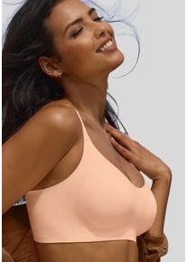 Nuance Damen Bralette-BH, Gr. S, orange, Microtouch, Obermaterial: 82% Polyamid, 18% Elasthan, Basic, BHs, SEAMLESS ohne Bügel, mit herausnehmbarem