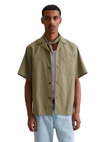 Marc O'Polo Herren Kurzarmhemd "mit feiner Struktur", grün, Gr. XXL, MARC O'POLO DENIM, unifarben, Obermaterial: 100% Baumwolle, Hemden