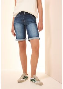 Cecil Damen Shorts "Style Scarlett", blau, casual, Gr. 29, unifarben, Denim/Jeans, Obermaterial: 78% Baumwolle, 20% Polyester, 2% Elasthan, Hosen,