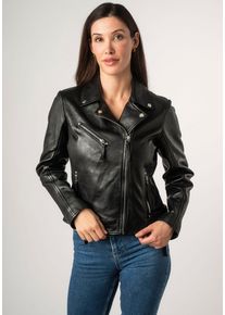 Mauritius Damen Lederjacke "MWPasja", schwarz, modisch, Gr. L, unifarben, Obermaterial: 100% Schafsleder. Futter: 100% Baumwolle. Ärmelfutter: 100%