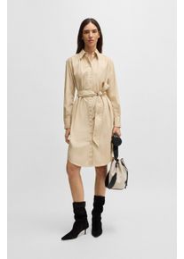 BOSS Orange Damen Blusenkleid "C_Delegant_1", beige, feminin, Gr. 38, unifarben, Web, Obermaterial: 100% Baumwolle, Kleider, mit Ajpur Detail
