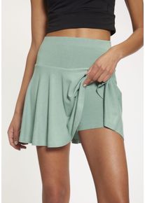 Vivance ACTIVE Damen Skort, grün, Basic, Gr. XS, unifarben, Single Jersey, Obermaterial: 95% Viskose, 5% Elasthan, Röcke, Tellerrock mit integrierter