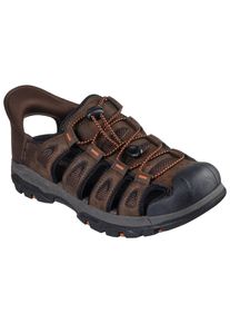 Skechers Herren Outdoorsandale "TRESMEN-NORVICK", Gr. 41, braun, Lederimitat, Textil, casual, Schuhe, Trekking Sandale mit Slip-ins Funktion