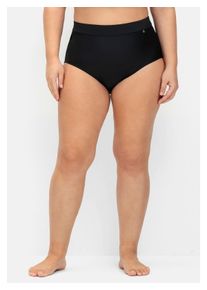 sheego Damen Badehose "Große Größen", schwarz, Gr. 46, unifarben, Polyamid, Xtra Life LYCRA, Badehosen, High-Waist mit Shaping-Effekt