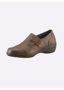 Classic Basics Damen Slipper, Gr. 42, braun, Leder, Glattleder, Rindsleder, Basic, Schuhe