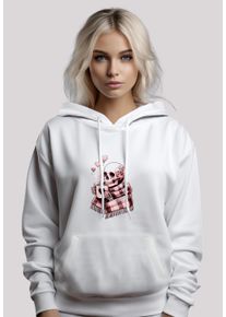 F4NT4STIC Damen Kapuzenpullover "Cozy Winter Skelett", weiß, casual, Gr. XL, Obermaterial: 65% Baumwolle, 35% Polyester, Pullover, Premium Qualität