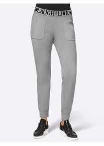 Heine Damen Jogger Pants, grau, Gr. 40, unifarben, 52% Viskose, 26% Polyester, 22% Polyamid, Hosen
