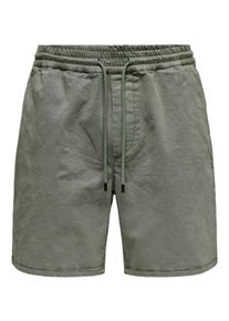 Only & Sons ONLY & SONS Herren Shorts "ONSTEL WASHED 0244 SHORTS", grau, modisch, Gr. S, unifarben, Web, Obermaterial: 98% Baumwolle, 2% Elasthan, Hosen