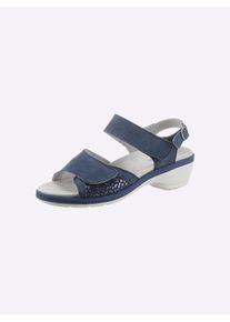 Classic Basics Damen Sandalette, Gr. 42, blau, Nubukleder, feminin, Schuhe