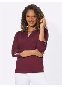 Casual Looks Damen 3/4-Arm-Shirt "Shirt", rot, Gr. 40, unifarben, gemustert, gestreift, 100% Baumwolle, Shirts