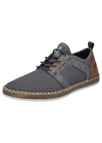 Rieker Herren Slip-On Sneaker, Gr. 45, grau, Textil, Lederimitat, casual, Schuhe, Schlupfschuh, Slipper, Freizeitschuh, elastischer Einstieg, Gummizug