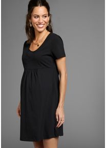 Neun Monate Damen Umstandskleid "Kurzes Schwangerschafts-Jerseykleid, Minikleid", schwarz, casual, Gr. 36, unifarben, Jersey, Obermaterial: 95%