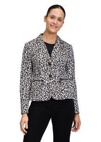 Betty Barclay Damen Kurzblazer "Betty Barclay Kurzblazer mit Animalprint", schwarz-weiß, modisch, Gr. 36, Obermaterial: 97% Baumwolle, 3% Elasthan.,