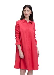 Cartoon Damen Blusenkleid "Cartoon Blusenkleid mit Taschen", rot, casual, Gr. 38, Obermaterial: 71% Baumwolle, 25% Polyamid, 04% Elasthan., Kleider,