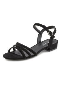 Lascana Damen Sandale "Sommerschuh", Gr. 36, schwarz, Obermaterial: 100% Textilmaterial. Futter: 100% Lederimitat. Decksohle: 100% Lederimitat.