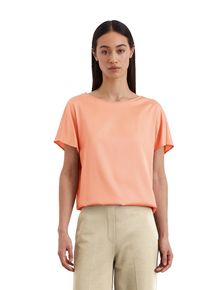 Marc O'Polo MARC O'POLO Damen Kurzarmbluse "aus Viskose-Satin-Stretch", orange, Basic, Gr. 44, unifarben, Obermaterial: 96% Viskose, 4% Elasthan, Blusen