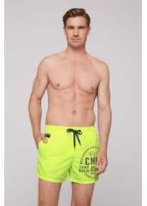 CAMP DAVID Herren Badeshorts, grün, Gr. M, bedruckt, Polyamid, Badehosen, mit Innenhose