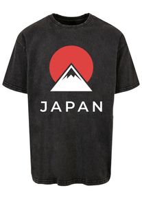 Merchcode Herren T-Shirt "Merchcode Herren Japan X Acid Washed Heavy Oversize Tee", schwarz, casual, Gr. L, bedruckt, 100% Baumwolle, Shirts