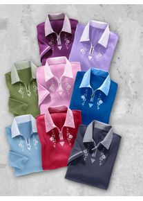 CLASSIC Damen Poloshirt "Poloshirt", lila, Gr. 40, gemustert, kariert, unifarben, 100% Baumwolle, Shirts