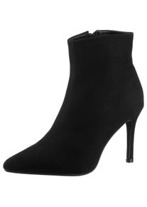 ANISTON SHOES Damen Stiefelette, Gr. 39, schwarz, Velourslederimitat, Veloursleder, elegant, Schuhe, Ankleboots in spitzer Form - NEUE KOLLEKTION