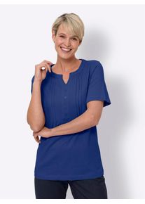 Classic Basics Damen Kurzarmshirt "Kurzarm-Shirt", blau, Gr. 40, unifarben, 100% Baumwolle, Shirts