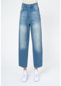 FRESHLIONS Damen Bequeme Jeans "Silvia", blau, casual, Gr. M, unifarben, 100% Baumwolle, Jeans, mit stylischer 7/8-Länge
