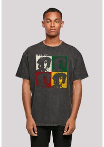 F4NT4STIC Herren T-Shirt "Bob Marley Colour Blocks Two Sleeves Reggae Music", schwarz, casual, Gr. XS, Obermaterial: 100% Baumwolle, Shirts, Premium