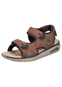 Rieker Herren Sandale, Gr. 46, braun, Lederimitat, Textil, sportlich, Schuhe, Trekkingsandale, Outdoorsandale, Sommerschuh mit Klettverschlüssen