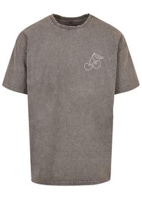 Merchcode Herren T-Shirt "Merchcode Herren Cherry Acid Washed Oversize Tee", grau, casual, Gr. XXL, bedruckt, 100% Baumwolle, Shirts