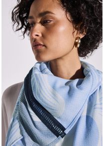Street One Damen Halstuchgloomy blau, casual, gemustert, Stoff, 62% Polyester, 38% Modal, Modetücher, aus softem Materialmix