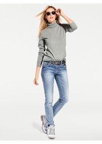 Heine Damen Rollkragenpullover "Rollkragen-Pullover", grau, Gr. 44, unifarben, 100% Baumwolle, Pullover