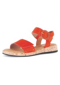 Gabor Damen Keilsandalette "RHODOS", Gr. 42, orange, Ziegenveloursleder, unifarben, klassisch, Schuhe, Riemchensandale, Komfortschuh, Sommerschuh mit