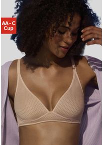 Lascana Damen Bralette-BH, Gr. 75, braun, Mesh, Spacer, Obermaterial: 61% Polyester, 29% Polyamid, 10% Elasthan, modisch, BHs, ohne Bügel mit Cups