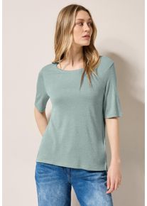Cecil Damen T-Shirtcool salvia grün, casual, Gr. M, unifarben, Stoff, 82% Viskose, 10% Metalfaser, 8% Polyamid, Shirts, mit Rundhalsausschnitt